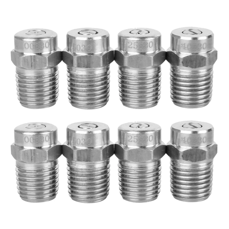 Pressure Washer Surface Cleaner Nozzle, Thread Type Spray Nozzle, 4000Psi, 1/4Inch Male Npt, 8 Packs,0,15,25,40 Degrees