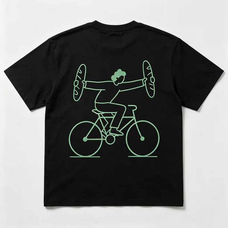 Minimalist Toast Bike T Shirt Funny Bread Cycling Graphic Tee Casual Cotton Loose Fit Streetwear  Y2k Top Harajuku Unisex