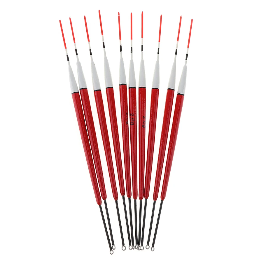 

10pcs Red Fishing Floats Bobber 2g Lightweight Balsa Wood Buoy Set Professional Fishing Tackle Tools