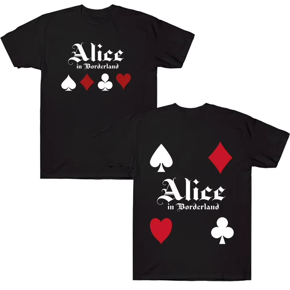 Japan Manga Alice in Borderland Graphic Print T-Shirt Women Men Streetwear Hip Hop Harajuku Fashion O-neck Cotton Oversized Top