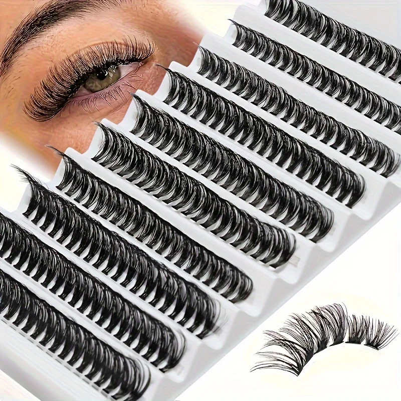 200 Stück DIY künstliche falsche Wimpern, große Kapazität selbst transplantierende D-Roll natürliche
