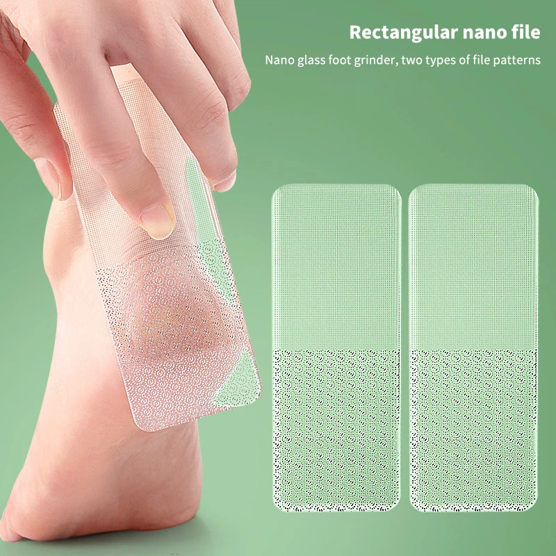 Lima de talón de Nano vidrio con forma rectangular, eliminador de callos cachondos y duros, herramienta de lima de pies para el cuidado de pedicura exfoliante