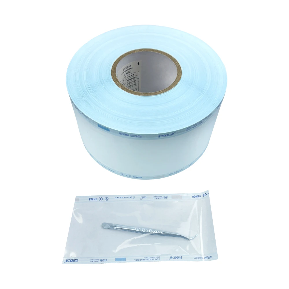 1Roll Dental sterilization bag 100mm*200m/roll High temperature sterilization bag suitable for dental, medical and tattoo tools