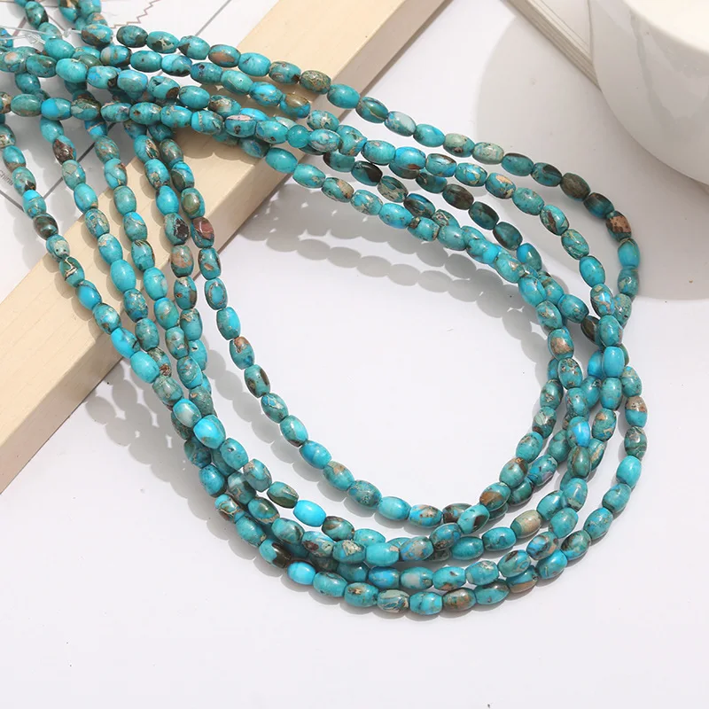 

New Natural Stone Rice Beads Beaded Bracelet Necklace Key chain Women's Earrings DIY Jewelry Accessories Wholesale