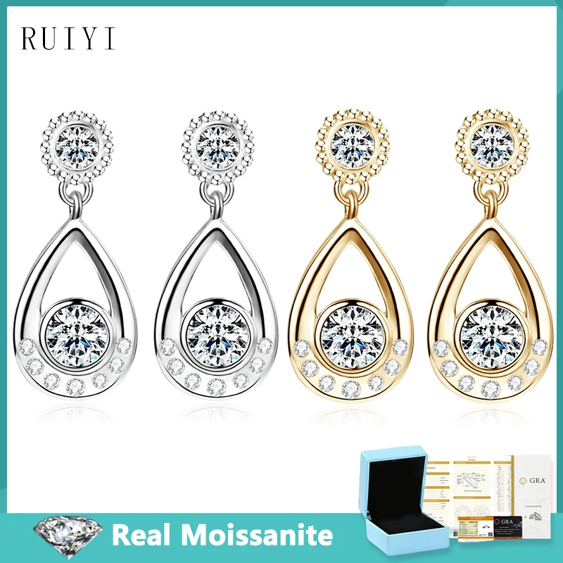 

D Color Moissanite Water Drop Dangle Earrings for Women 925 Silver Luxury Sparkling Diamond Earring Wedding Party Jewelry Gifts