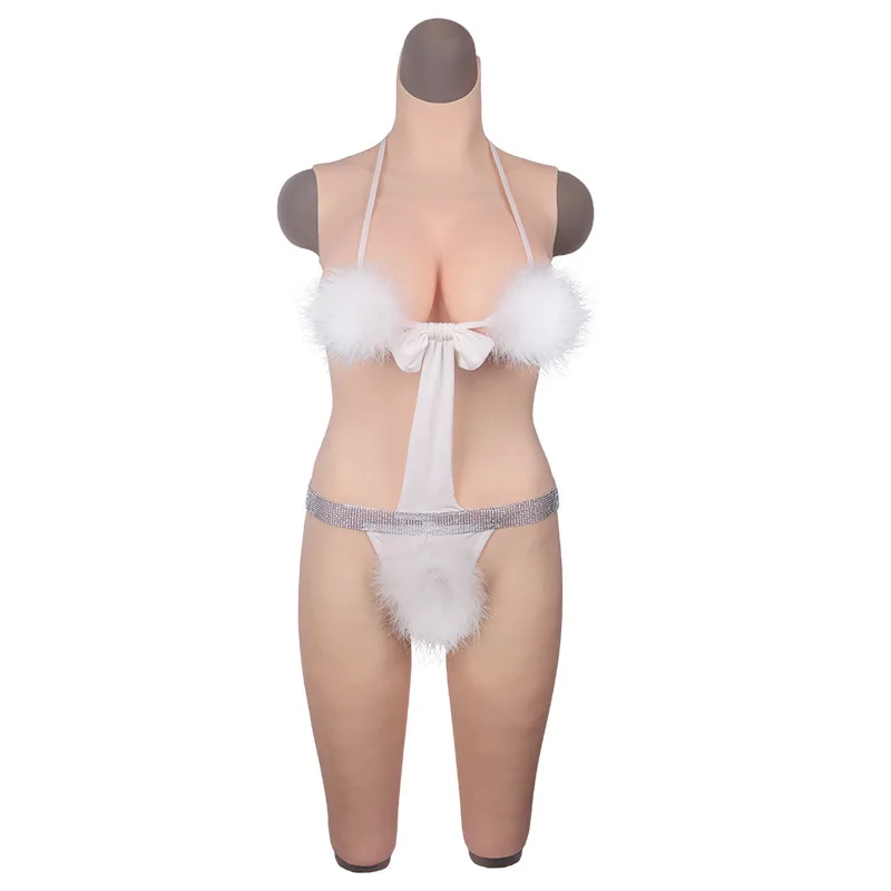 G-cup Silicone Breast Buttocks and Hips Shaping One-piece Fake Vagina Trousers Transgender CD Queen Fake Breast Corset