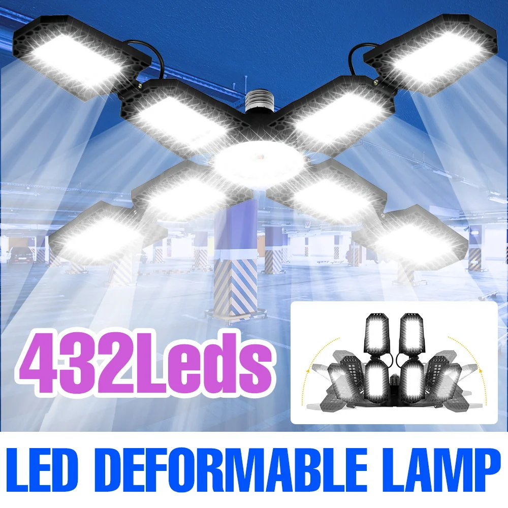 300W LED Garage Light Bulb E27/E26 Warehouse Ceiling Lamp Foldable Deformable 110V/220V For Home Workshop Basements LED Lighting