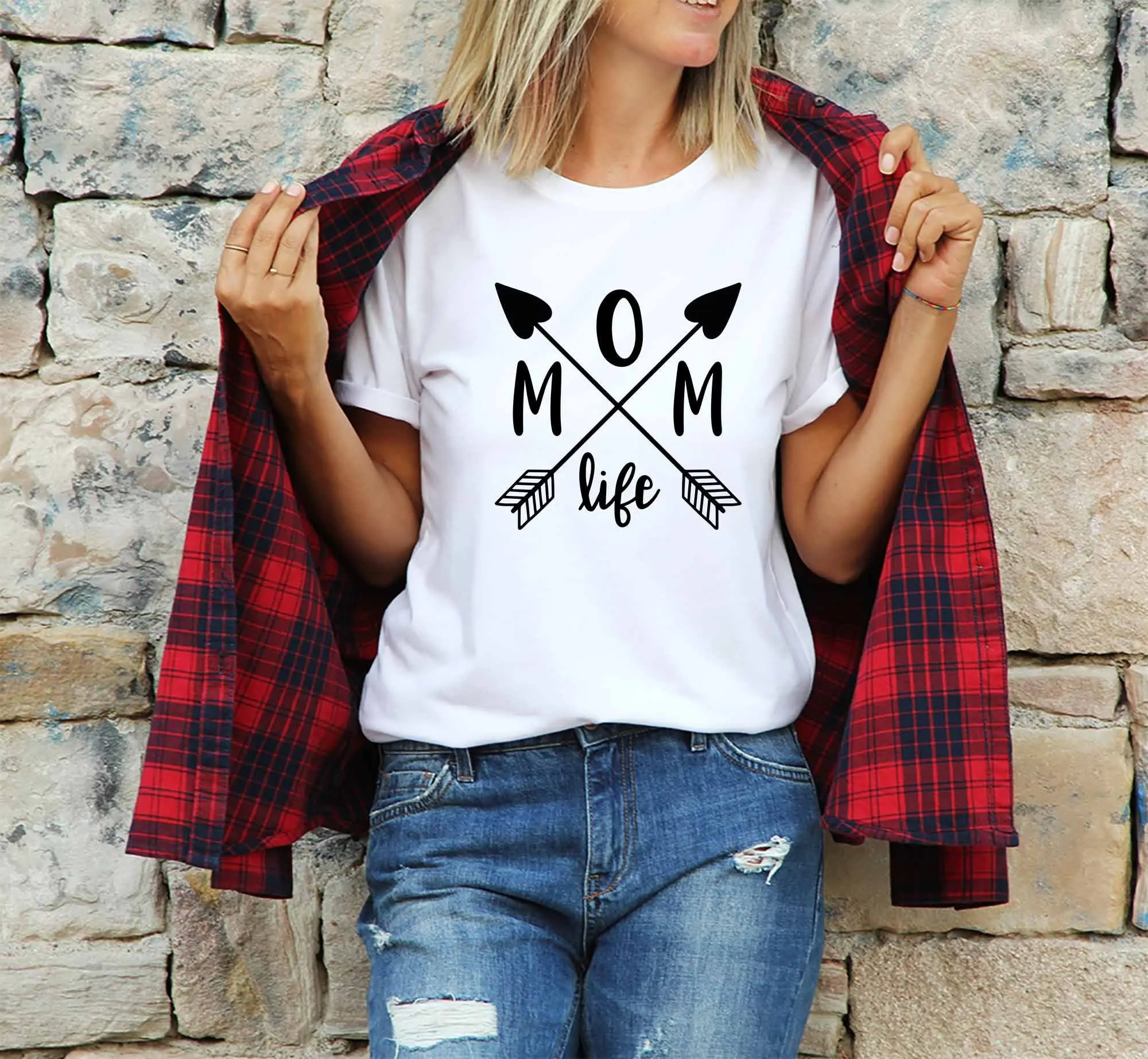 Mom Life T Shirt New Mommy for Wife Birthday Mothers Day Baby Shower Gender Reveal Party