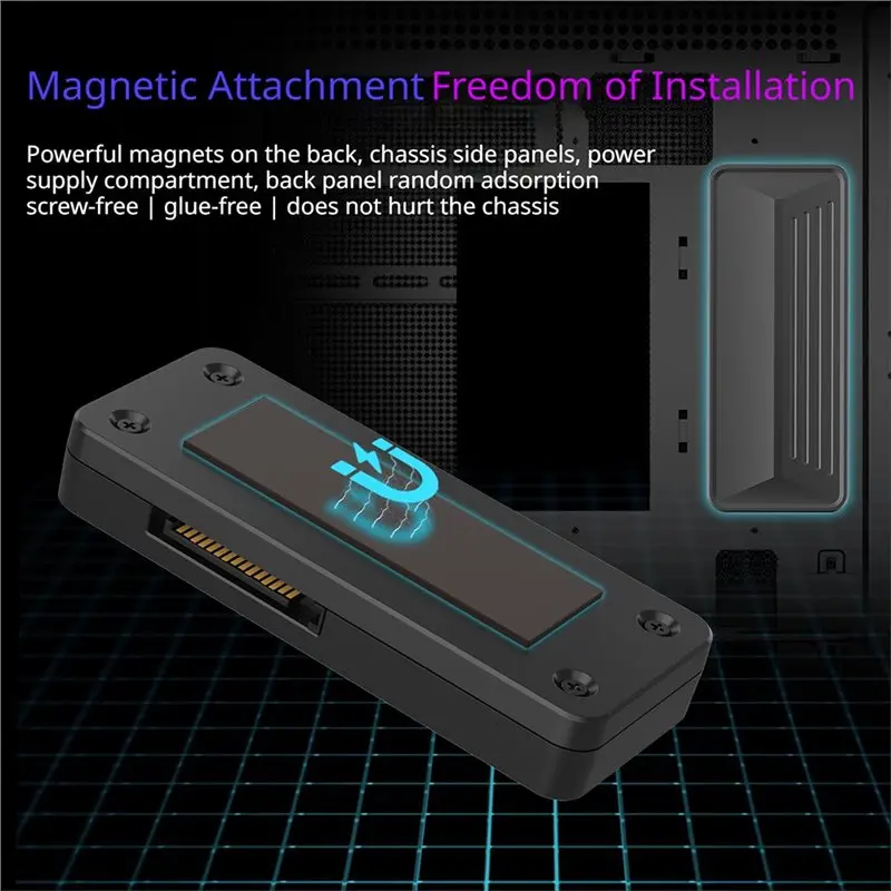 [LXYA68Z!] Fan Hub Hub For Desktop RGB Computer USB 2.0 Independent SATA Power Supply 4-Pin To 9-Pin Compatible Design