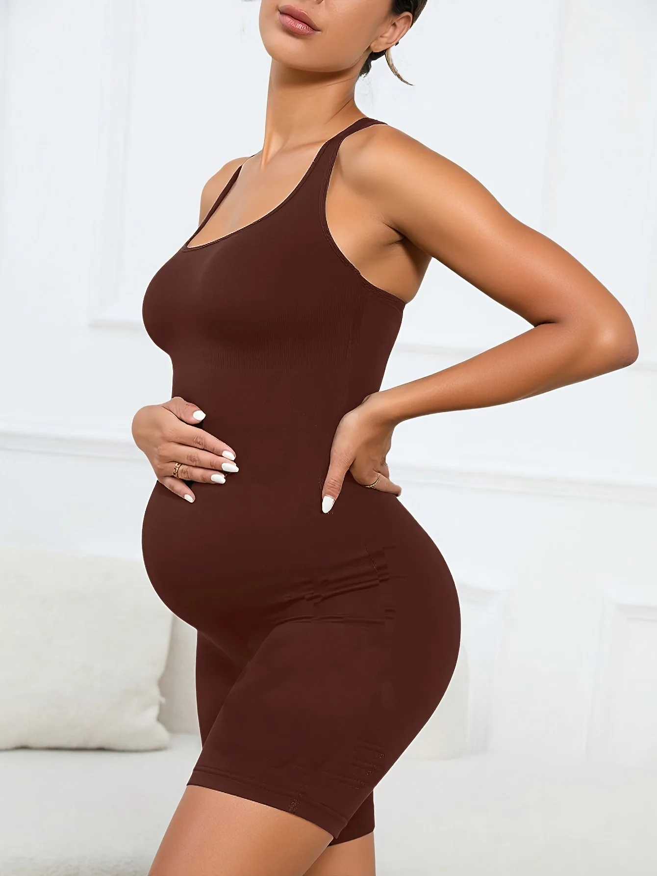 2025 Maternity Women High-waisted Yoga Shorts Sexy Contour Bodysuit Pregnant Ultra-stretch Photogenic Loungewear With Booty Lift