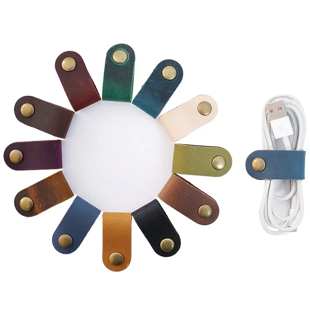 Charger Cable Protector Leather Cable Winder Mini Cord Organizer Cable Management Earphone Cord Winder Cable
