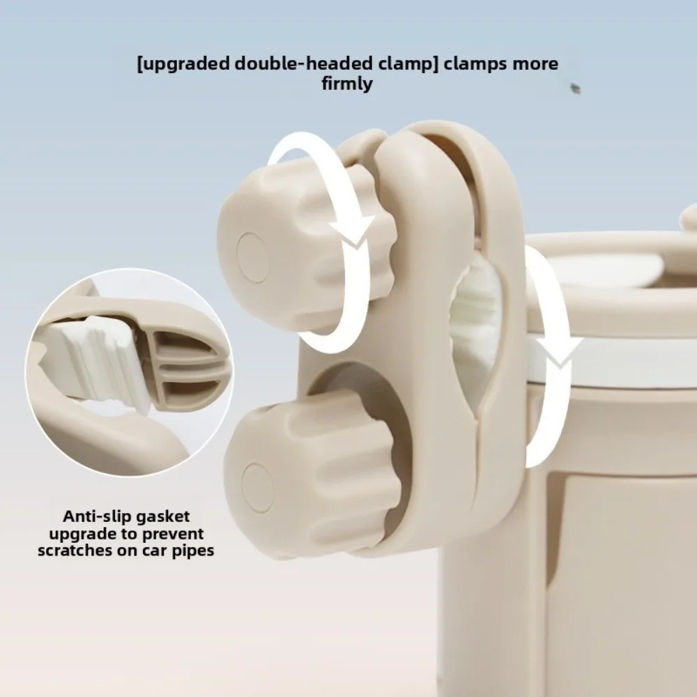 Large Caliber Baby Stroller Cup Holder Anti-slip Easy To Install Cup Stand Rotatable Phone Holder