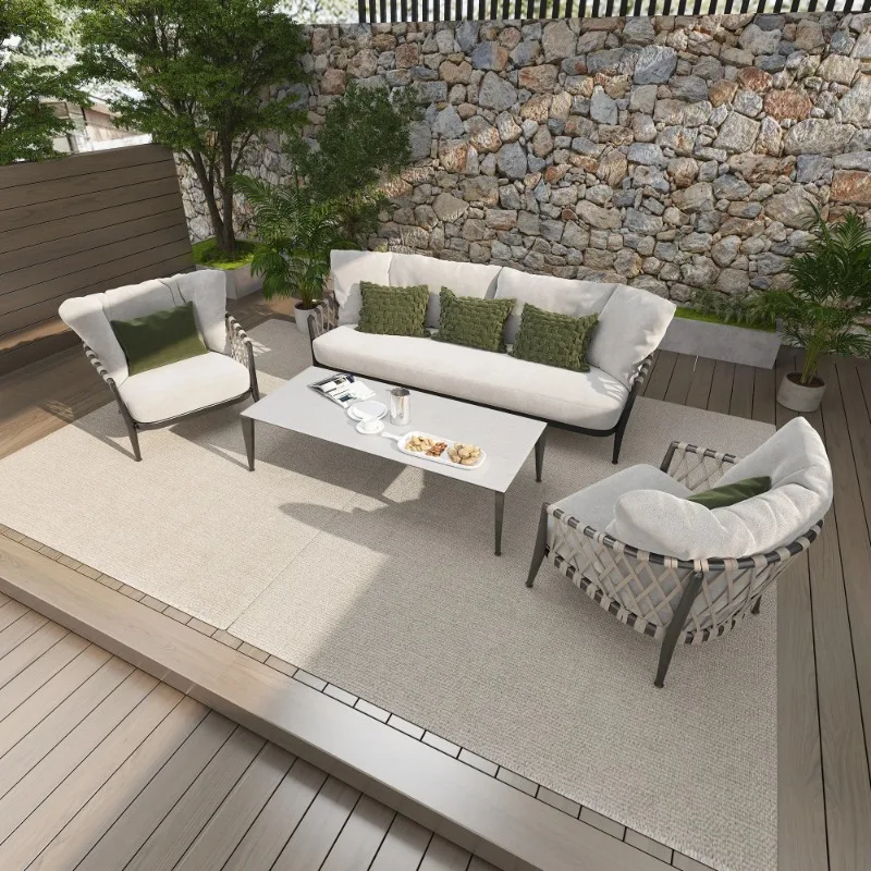 

Fulin New Design Aluminium Wood Modern Wicker Garden Furniture Bar Stools Outdoor Sofa Sets Shipping Not Included