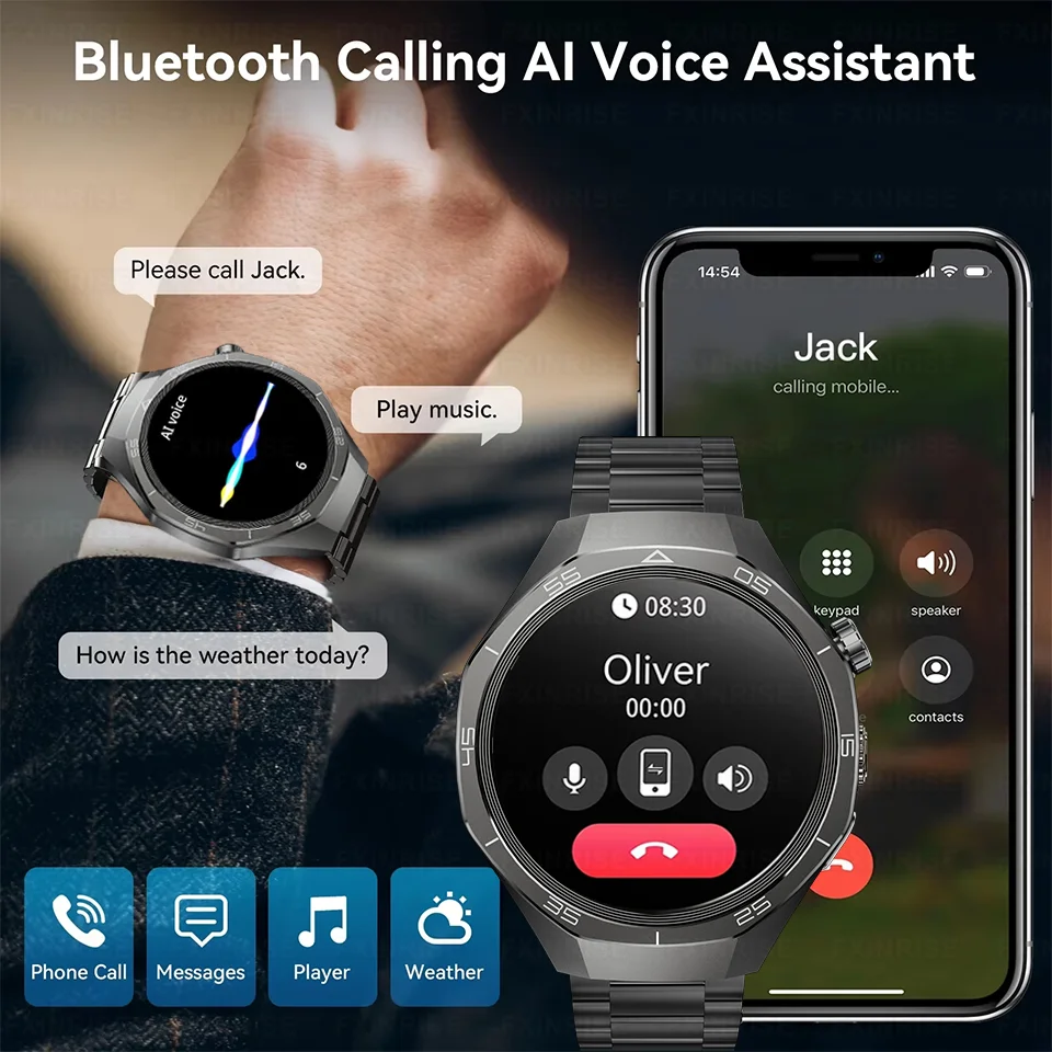 男性用のプロ仕様のコネクテッドウォッチ,Bluetooth通話,GPSトラッカー,NFC,心拍数コンパス,AMOLEDディスプレイ,新品,sk40,Huawei-GT5