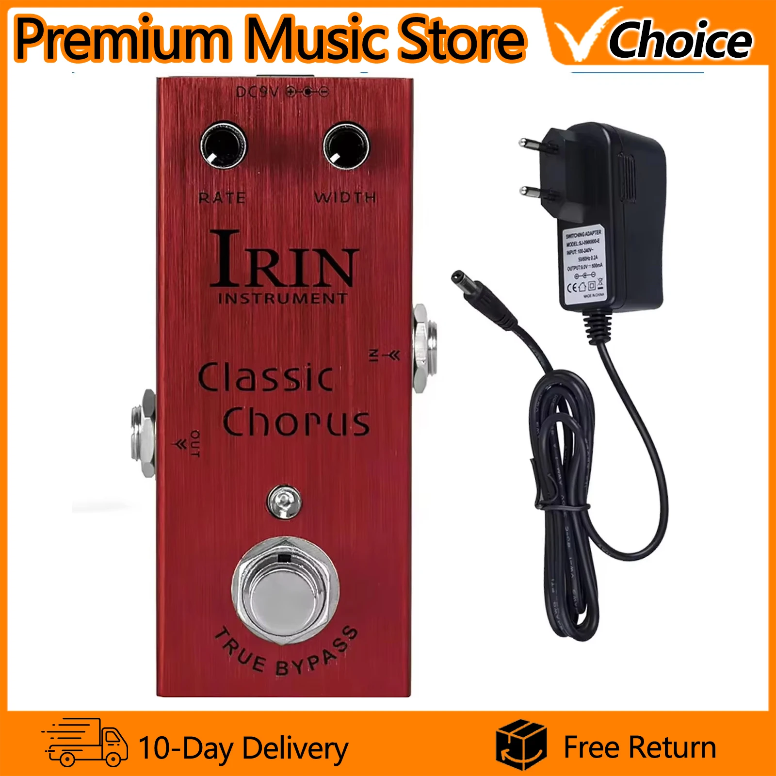 IRIN Classic Chorus Effects Pedal AN-09 Guitar Effector Rate Width True Bypass Gain Volime Guitar Effect Pedal Parts Accessories