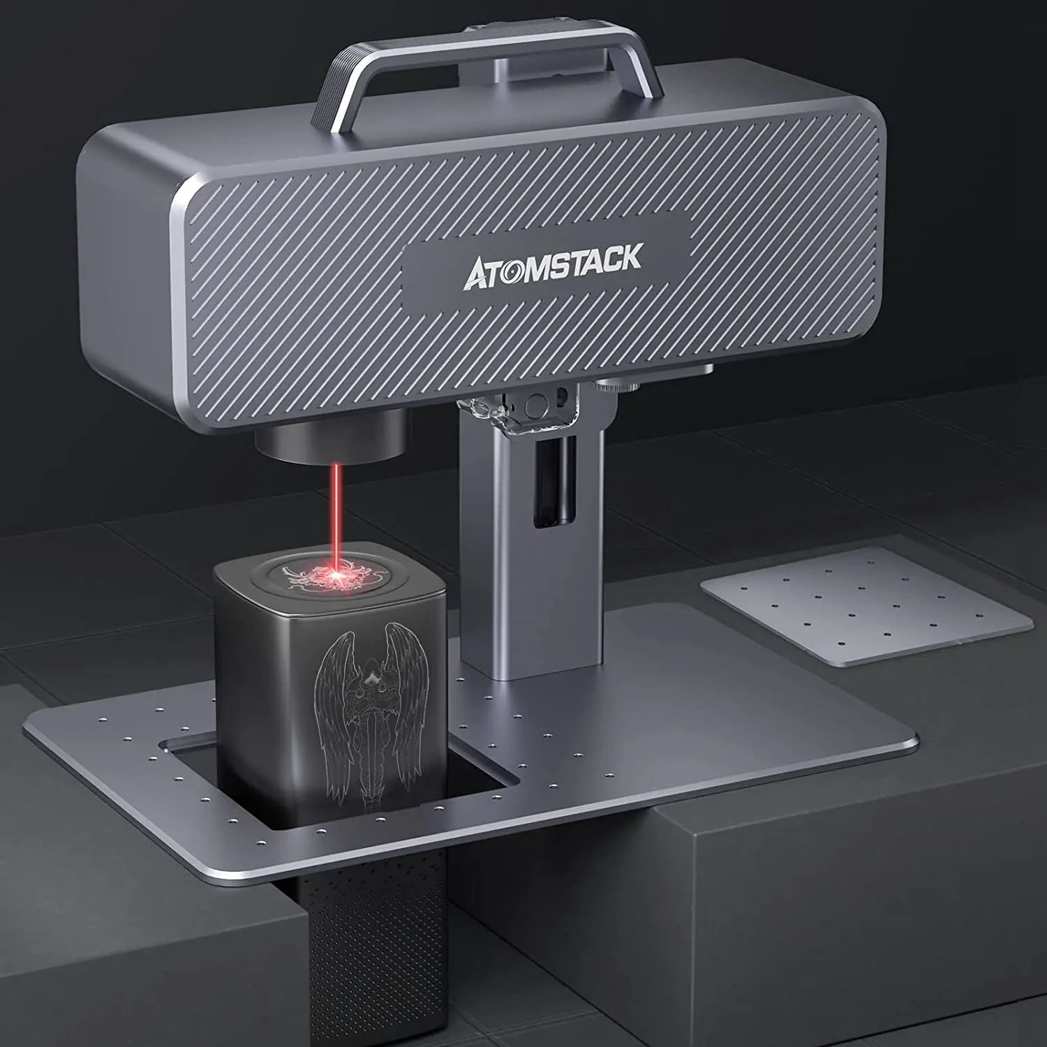 ATOMSTACK-Máquina de marcação a laser portátil para metal, gravador a laser de 4 fibras, luz vermelha fria, alta precisão, desktop, 2 em 1, 1064nm