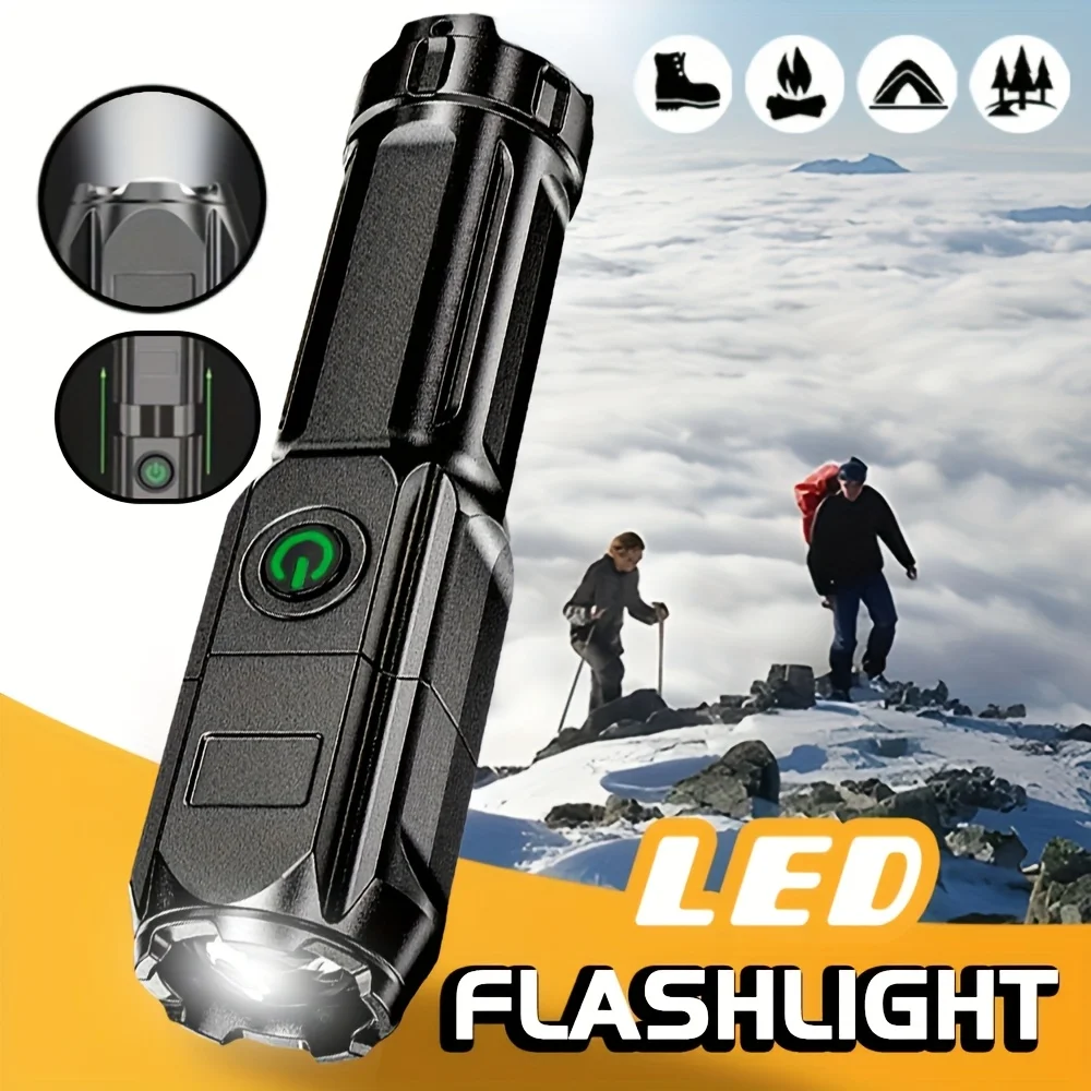 

Super Bright Flashlight USB Rechargeable LED Long Range Tactical Torch Lamp Outdoor Waterproof Camping Fishing Lantern