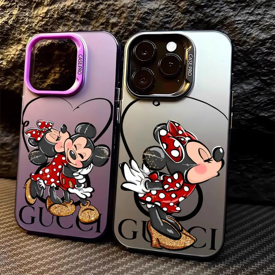 Disney mickey minnie láska telefon pouzdro pro iPhone 15 16 plus 11pro pro maxi XS maxi XR 13 14 pro 12 pro X 13 pro maxi zpět zakrýt