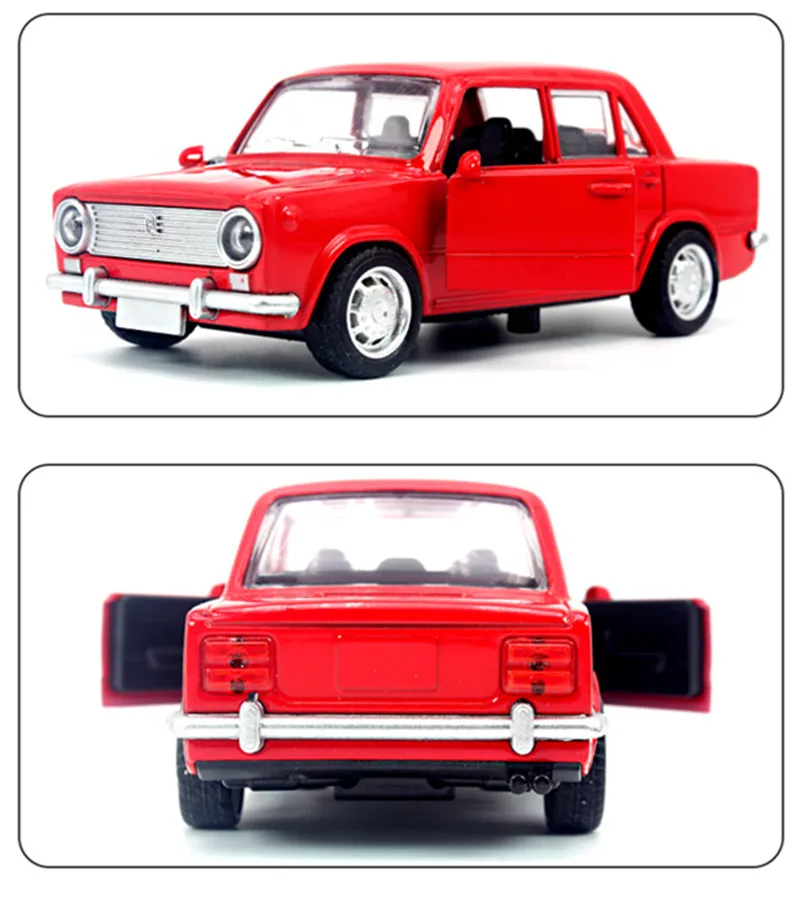 1:36 LADA Alloy Car Model Diecast Toys Vehicles No Light & Sound Effect Car Boys Birthday Gifts Toys for Kids