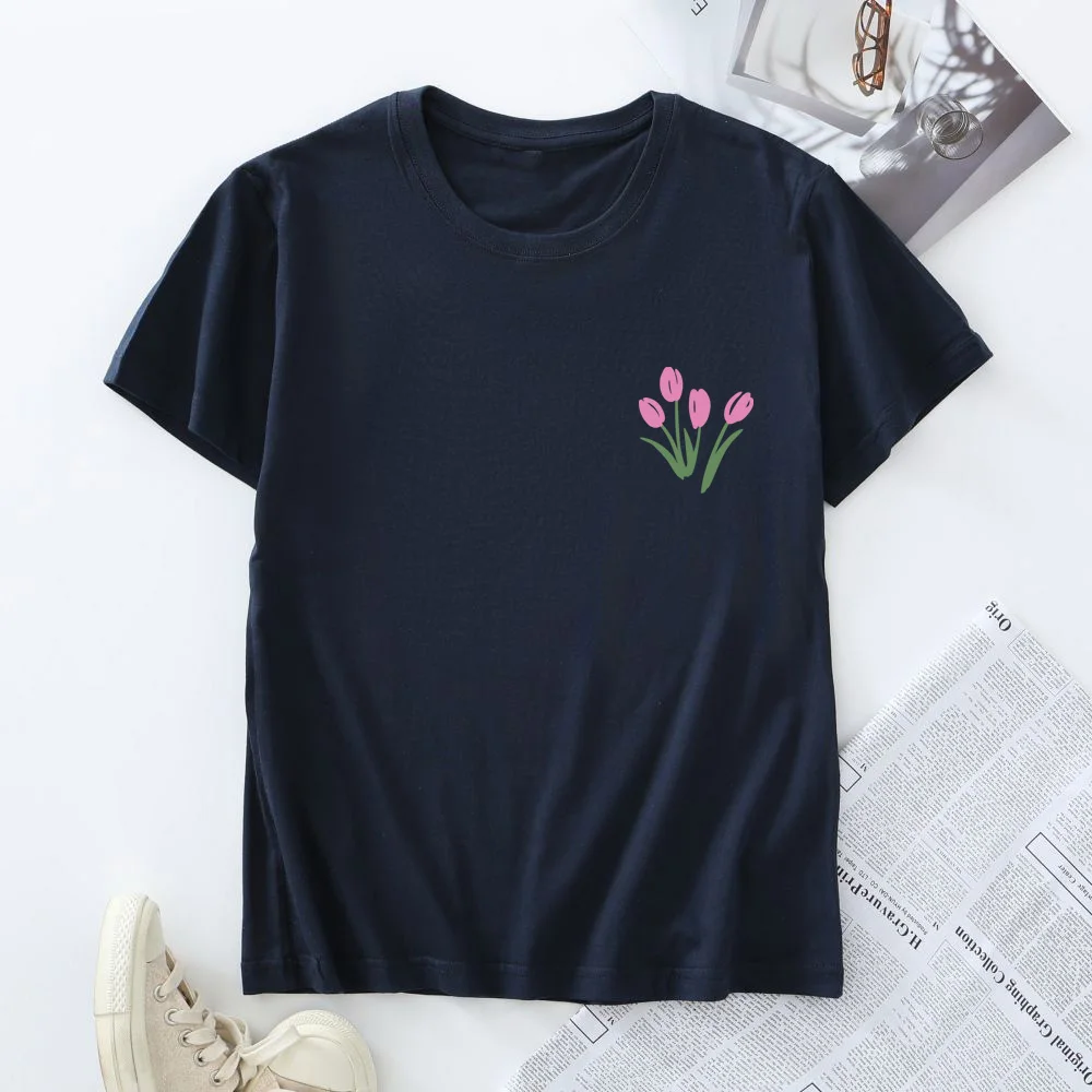 Women Tee Shirt Short Sleeve Top 2025 Summer Woman Tshirt Oversized Women's T Shirts New Graphic 100% Cotton Female Clothing