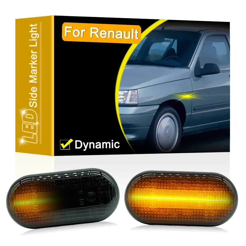 Smoked Lens LED Side Fender Marker Lamp Flowing Turn Signal Light For Renault Laguna Master Megane Scenic Trafic Twingo