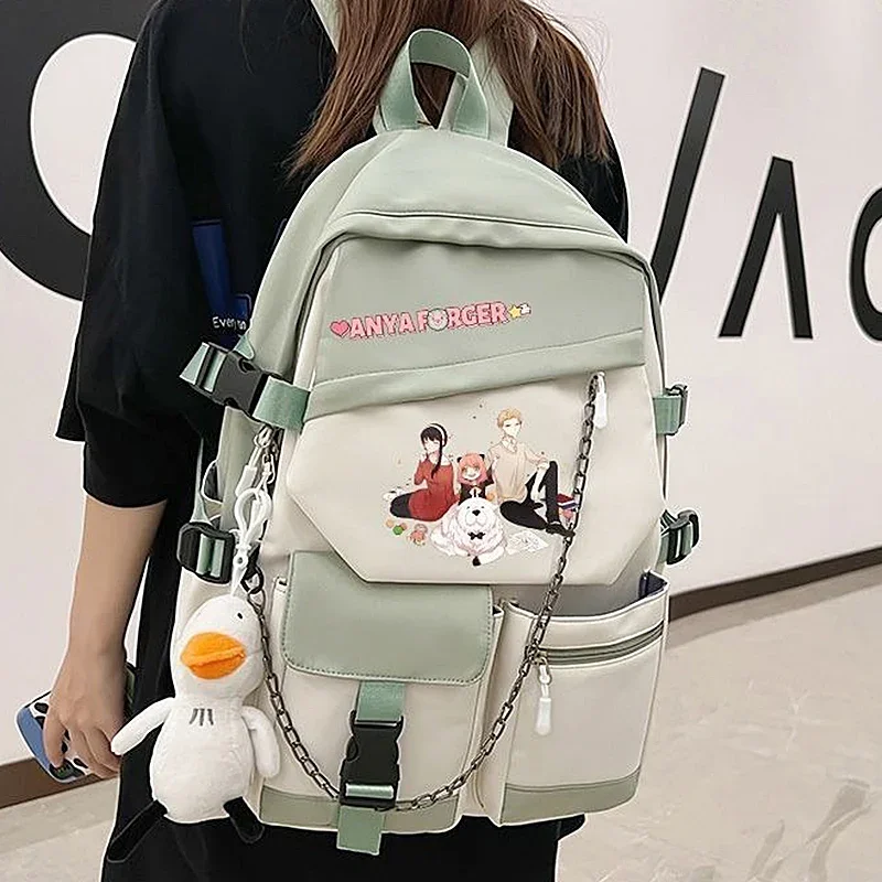 32×45×14cm Black Blue Purple Green Orange, Spy x Family, Student Kids Teens School Bags, Anime Backpacks Girls Boys