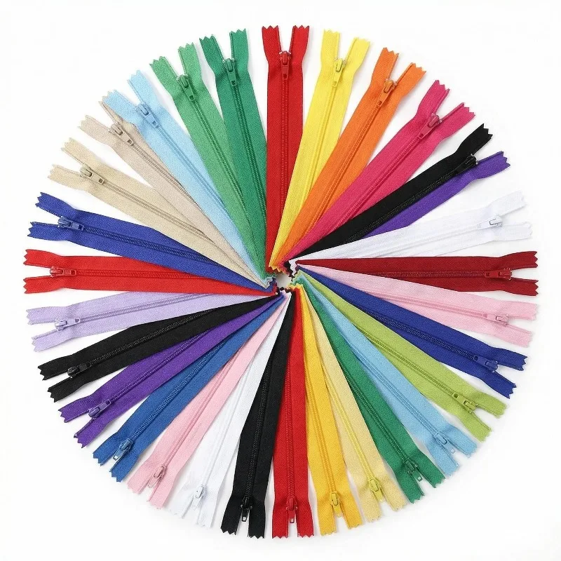 10pcs 7.5/10cm/15/20/25/30/35/40/45/50/55/60cm Nylon Coil Zippers for Tailor Sewing Crafts Nylon Zippers Bulk 20 Colors