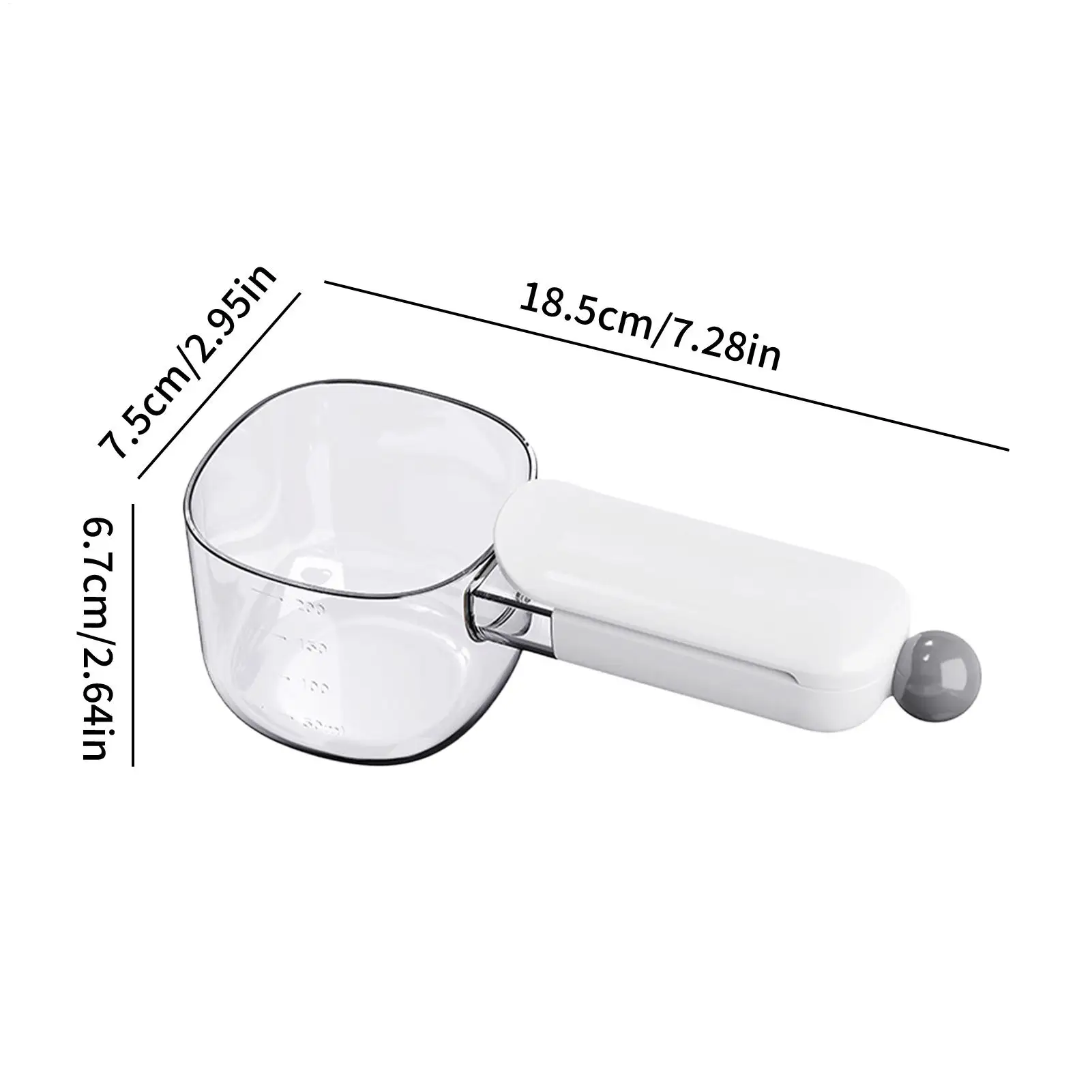 Flour Measuring Cup With Bag Clip Portioning Kitchen Utensil Multi-Functional Food Scoop For Home Apartment Restaurant Cafe view 6