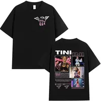 Camiseta gráfica de rapero TINI TINI 2025 para hombres y mujeres, camiseta Retro de moda de alta calidad, camisetas estéticas de algodón de gran tamaño, ropa de calle