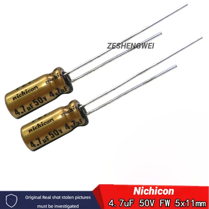 20PCS-100PCS 50v 4.7UF Zupełnie nowy oryginalny nichicon FW 4. Kondensator elektrolityczny 7uf 50V audio fever 5 * 11mm