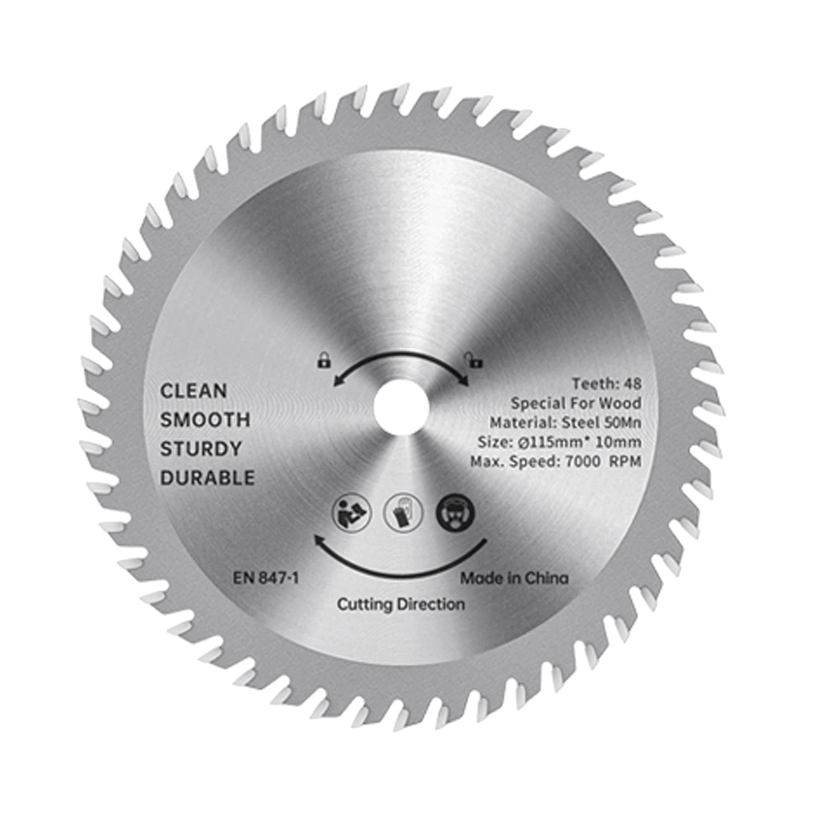 Lâmina de Serra Circular de 115mm para Trabalhos em Madeira, Cortador de Madeira TCT, Aço Liga, 48 Dentes, Serras de Acabamento em Carbeto, 32MM Arbor