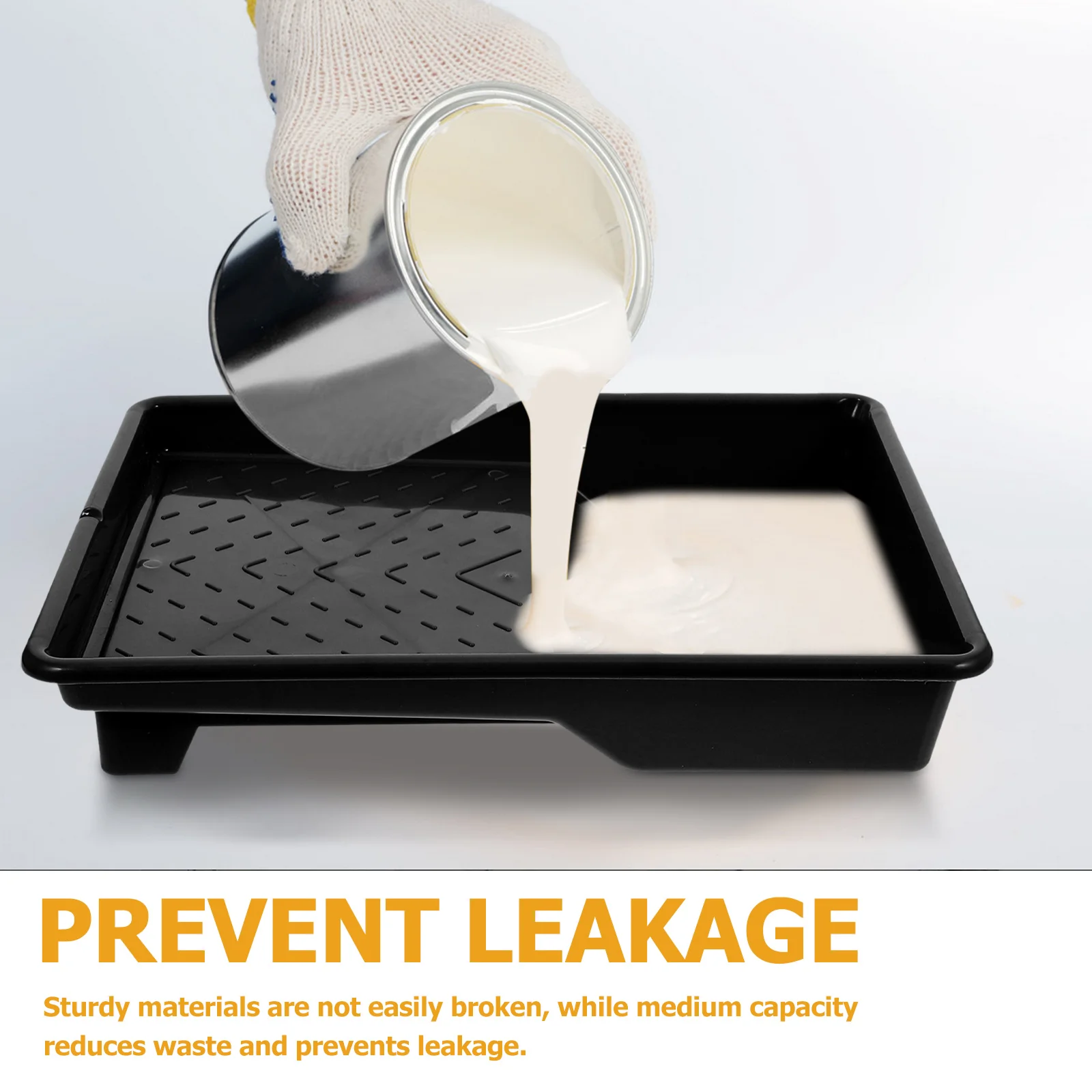 صينية طلاء بلاستيكية عالمية مقاس 9 بوصة، بطانات طلاء دوارة متينة باللون الأسود لملحقات طلاء الجدران