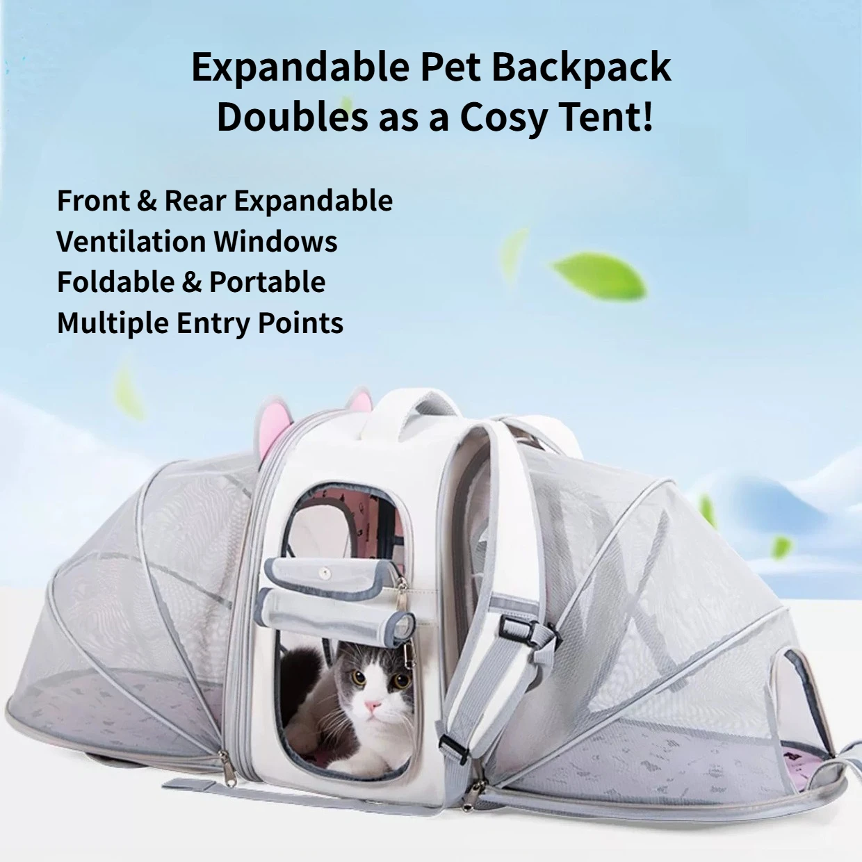 

Portable Foldable Pet Backpack Breathable Cat Dog Carrier Outing Backpack for Travel