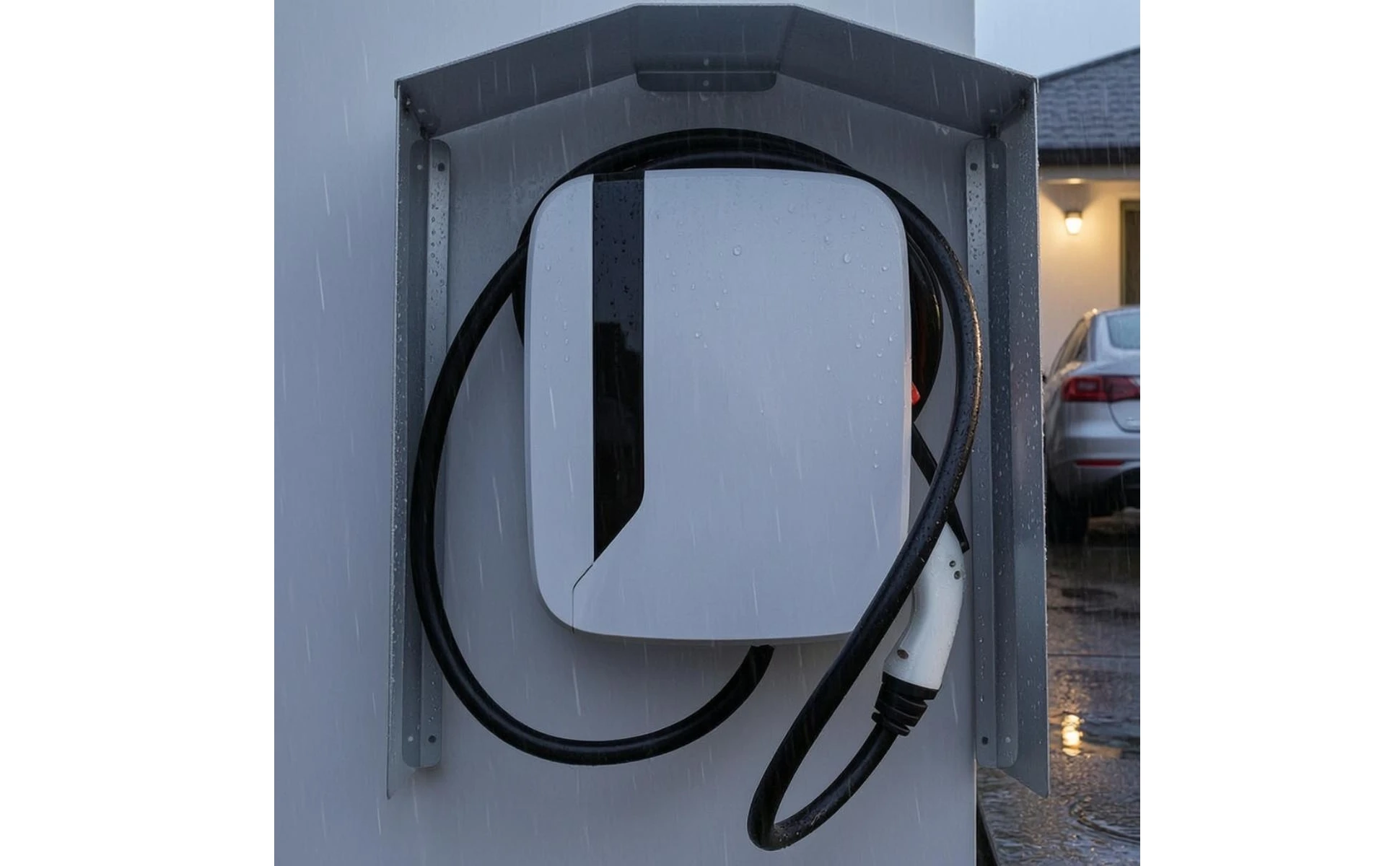 EV Charger Cover with Installation Kit Resistant Charging Station Cover Weather Guard Rustproof Defensive Hood Rust-Proof