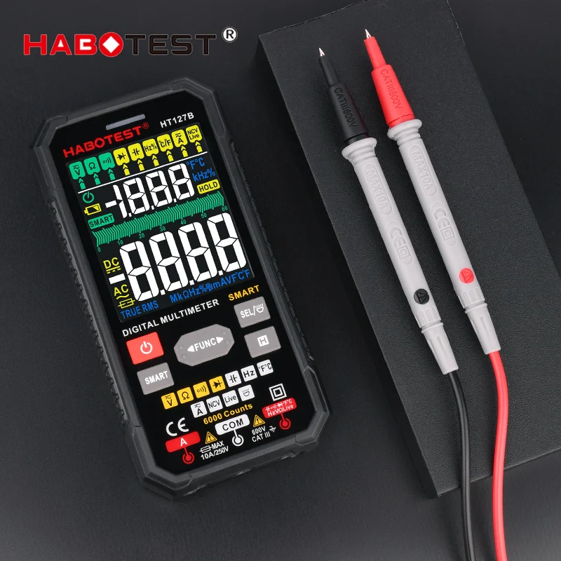 

HABOTEST NEW Generation 600V Digital Multimeter Ture RMS AC DC NCV Smart Multimetro Tester Ohm Capacitance Hz Voltage Meter