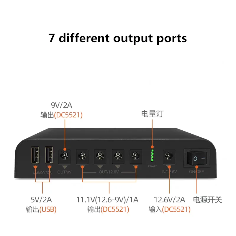 

UPS Battery 12V 9V 5V 42000MAH Li-ion Cell for Router/monitor/cellphone/LED lights/Sound Multi-Purpose UPS Power Bank