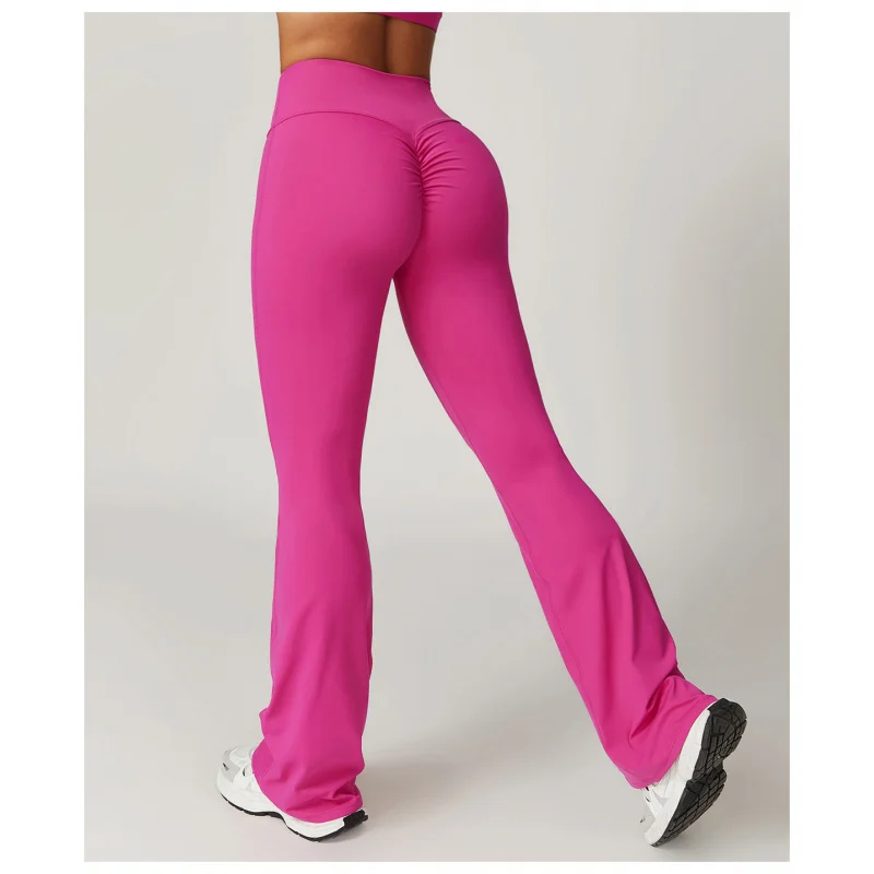 FUBEIKE Wide Leg Tight Flare Leggings Yoga Pants Women Bell-bottoms Yoga Trousers High Waist Fitness Pants Gym Casual Sports