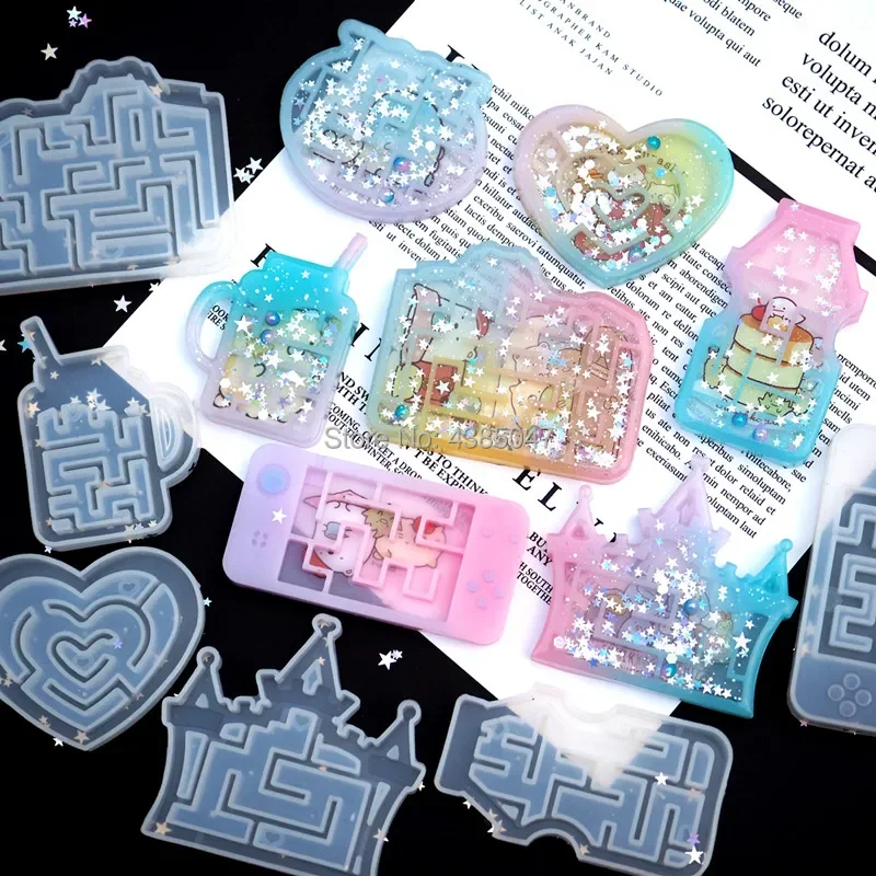 Magic shaker molds Maze Jewelry molds Oil Syringe Craft Tool UV resin Keychain Jewelry Accessories Jewelry Tools