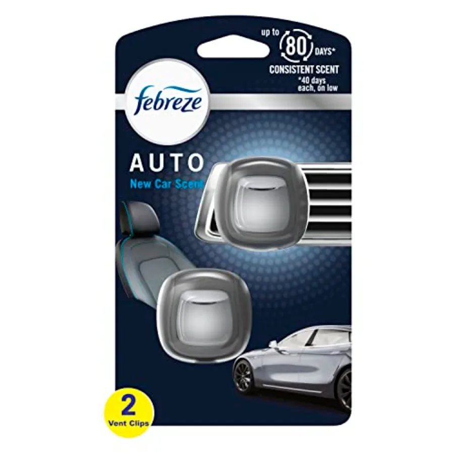 

Febreze AUTO Air Freshener, Odor-Fighting Automotive Vent Clip, Scented Car Accessories, Long Lasting for Strong Odors, New Car