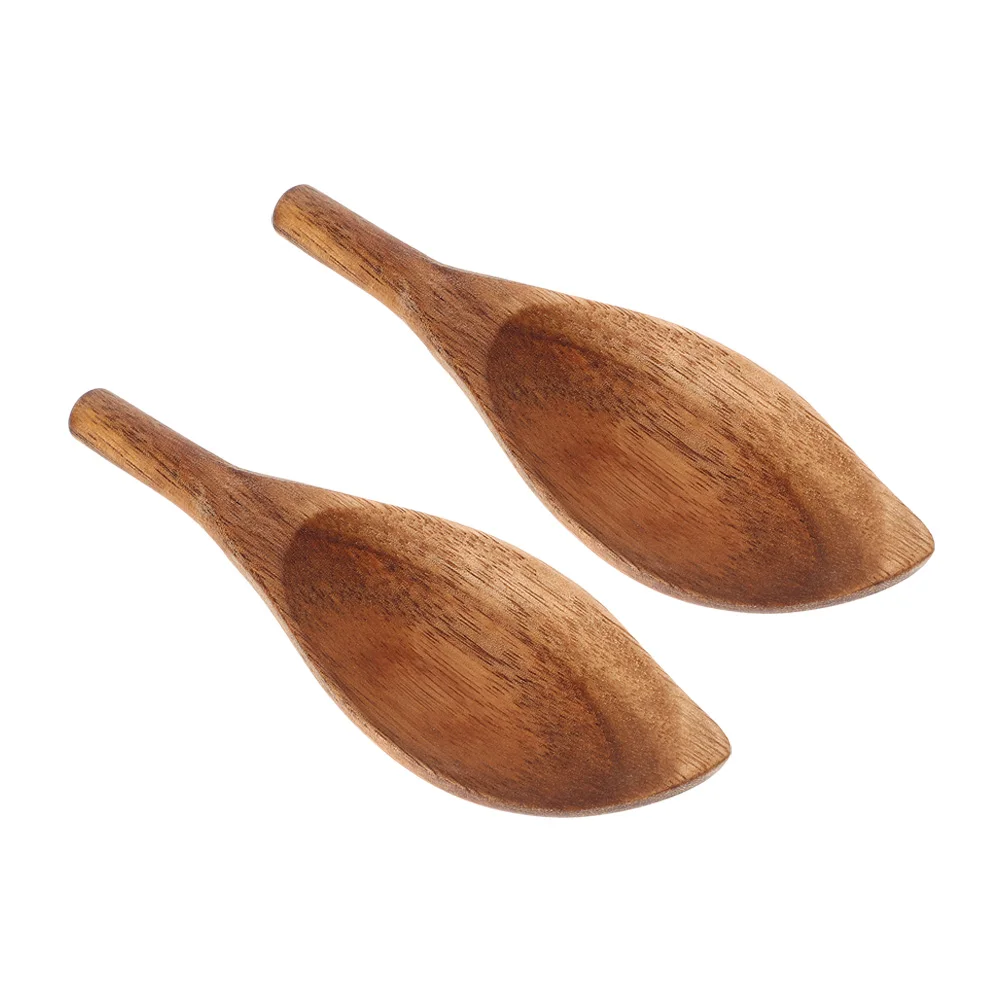 

2 Pcs Coffee Beans Wooden Shovel Condiment Spoon Powder Spoons Tea Utensils Cupping