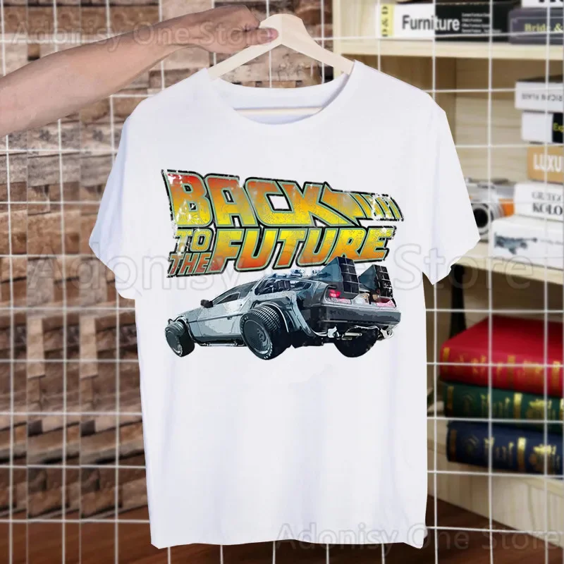 العودة إلى المستقبل ديلوريان تي شيرت الرجال ريترو غسلها بلايز تيز Harajuku التي شيرت الشارع الشهير الهيب هوب الذكور تي شيرت