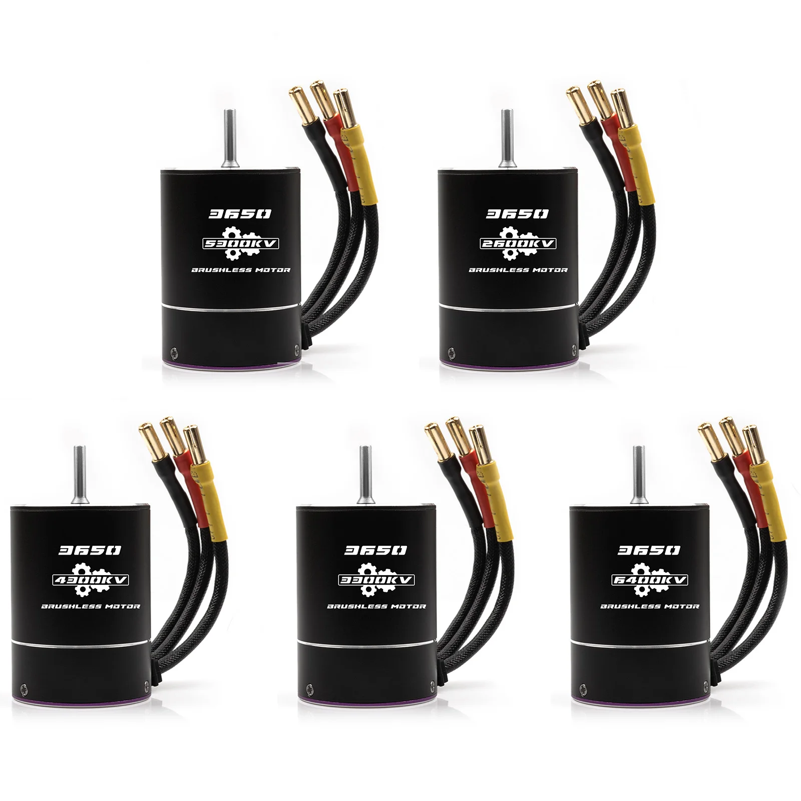 RCXAZ RC 120A Brushless ESC 3650 Brushless Motor 2600KV 4300KV 6400KV 3.17mm Brushless Combo 2-3S für 1/10 RC Auto Offroad Truck Buggy Crawler Racing Arrma Traxxas HSP Redcat RC4WD SCX10 D90 Tamiya