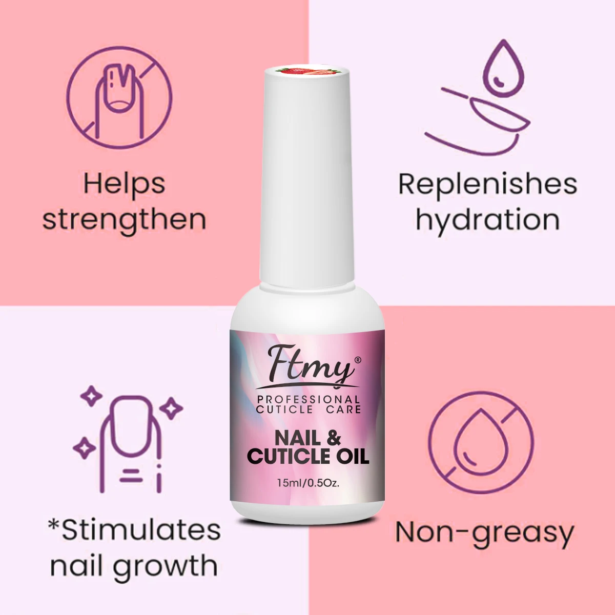 6pc Miracle Cuticle Revitalizer Oil, Hypoallergenic Nail Care Treatment, Prevents Hangnails & Strengthens Nails, Plant-Based Nou