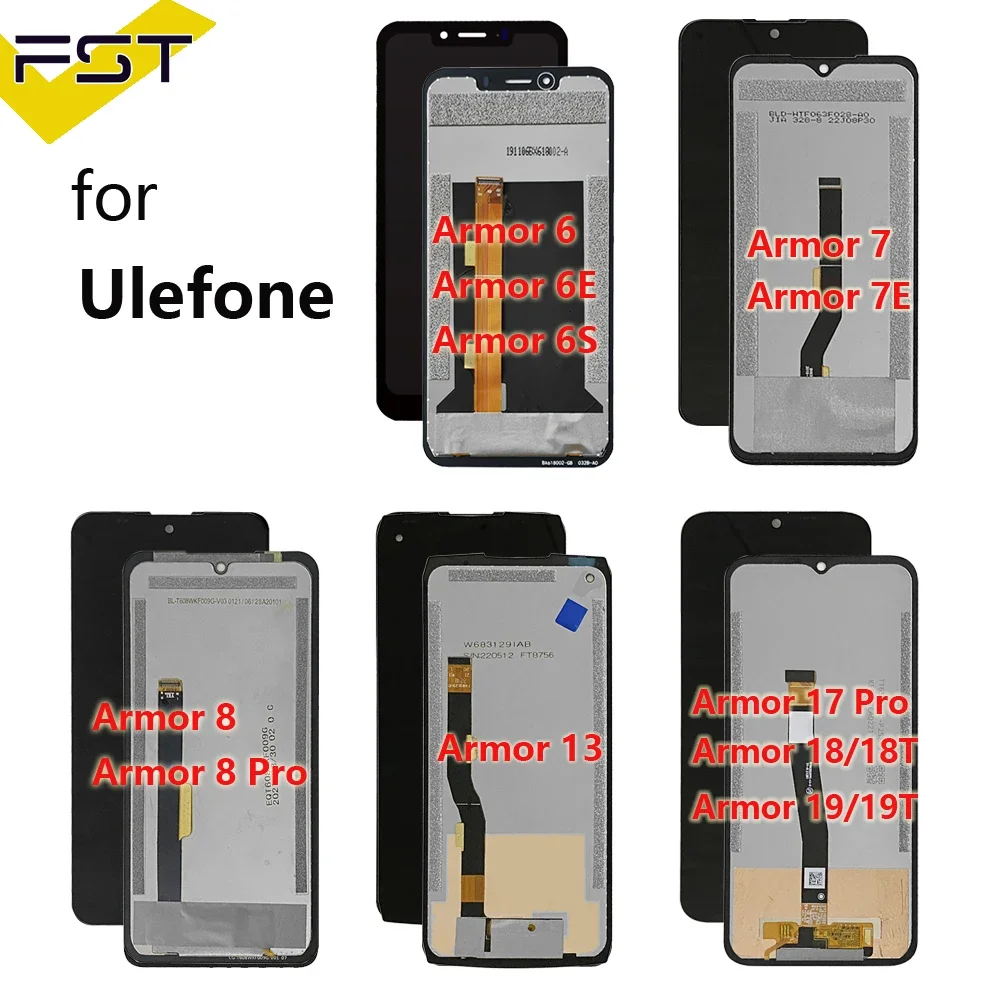 For Ulefone Armor 6 6S 6E 7 7E Armor 8 Pro 9 9E 11 12 LCD Display Touch Screen Digitizer Assembly For Armor 13 14 16 17 Pro LCD