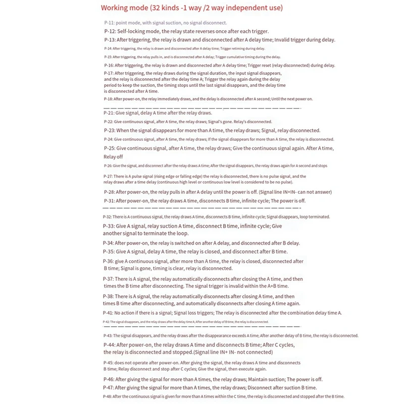 Módulo de relé de atraso de tempo ajustável FULL-DC 24V 10A 32 modos LED Digital Timming Trigger Temporizador Interruptor de controle Ciclo de pulso