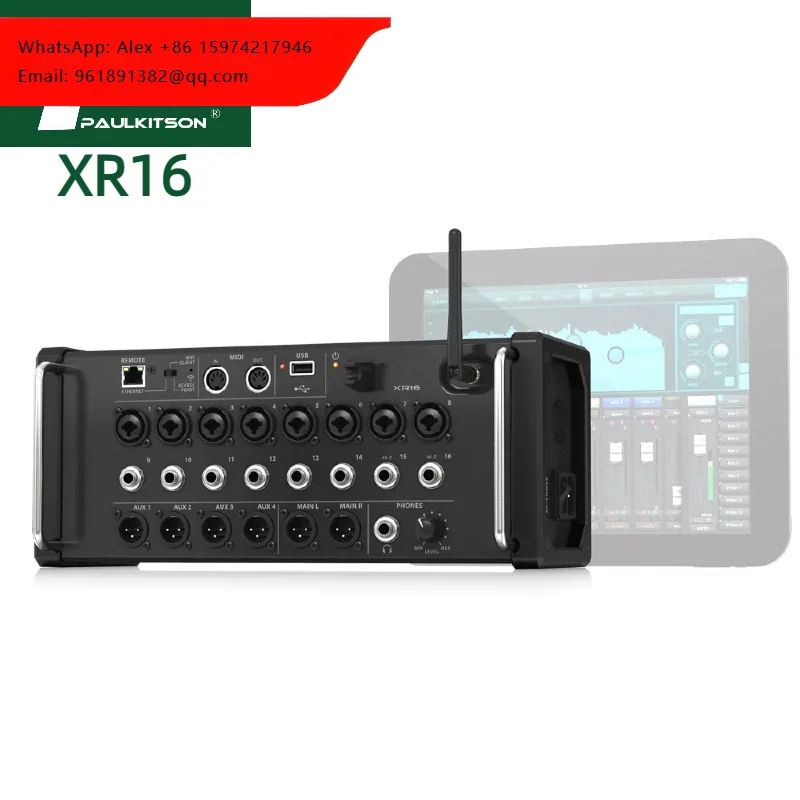 

Paulkitson XR16 Digital Mixing Console 16-Channel Metal Audio Mixer Sound System Mixer