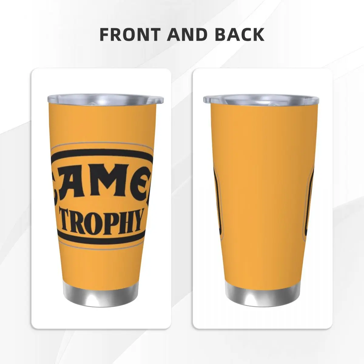 Camel Trophy Classic Logo Insulated Tumbler with Straws Vacuum Coffee Mugs Outdoor Portable Thermos Bottle Cups, 20oz