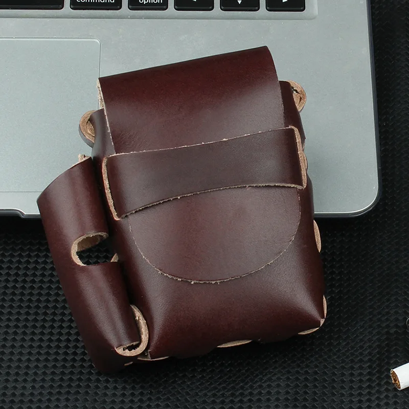 Leather Cigarette Case Bag Box Holder Belt Bag Cigarette Bag Case Box Smoking Bag