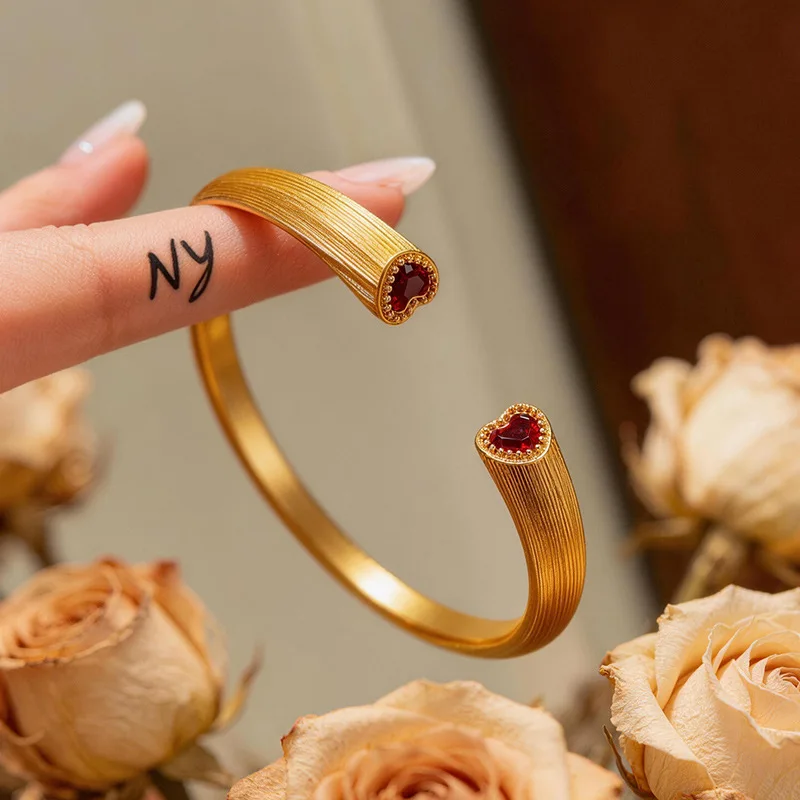 

Gold Shop Same Style 9999 24K Real Gold Women's Gold Bracelet Love Opening Exquisite Girlfriend Birthday Gift Luxury Jewelry