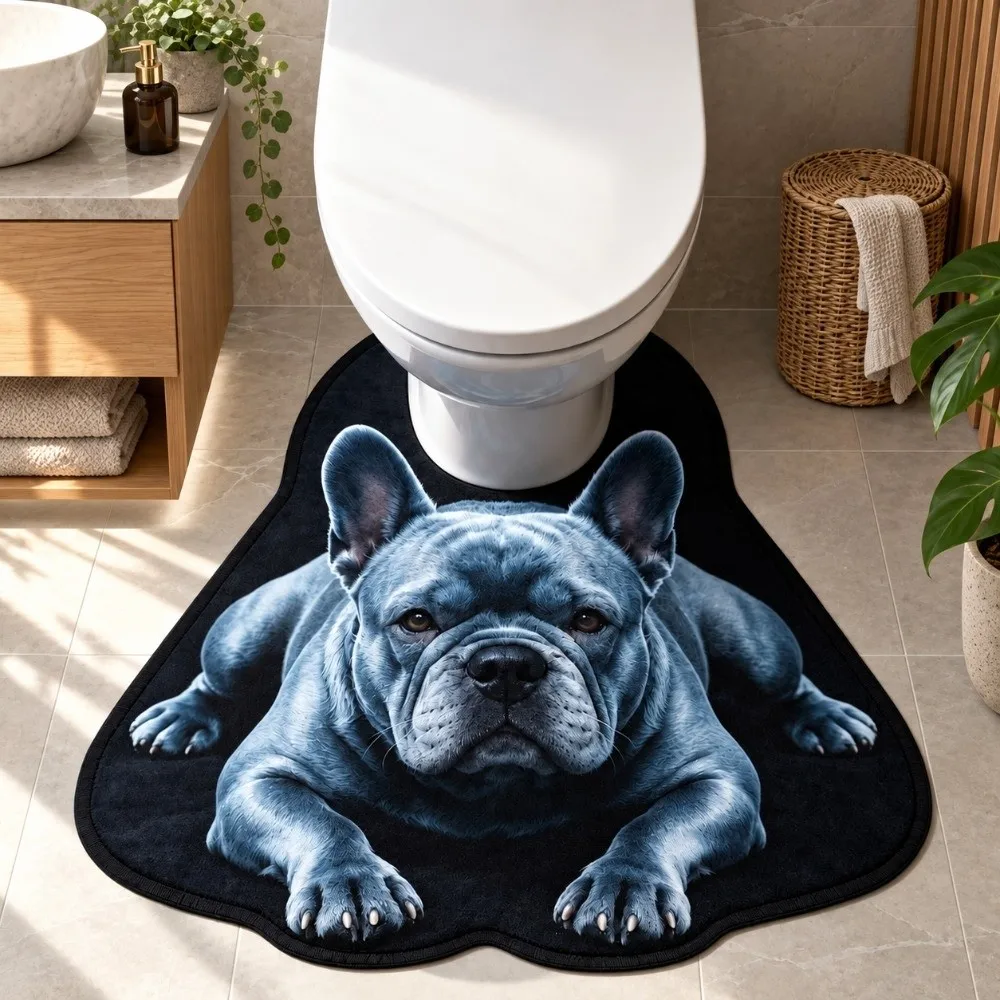 40×50CM 50×60CM Lifelike Animal Toilet Floor Mat Non-slip Water-absorbing Toilet Rug Diatomaceous Earth Washable